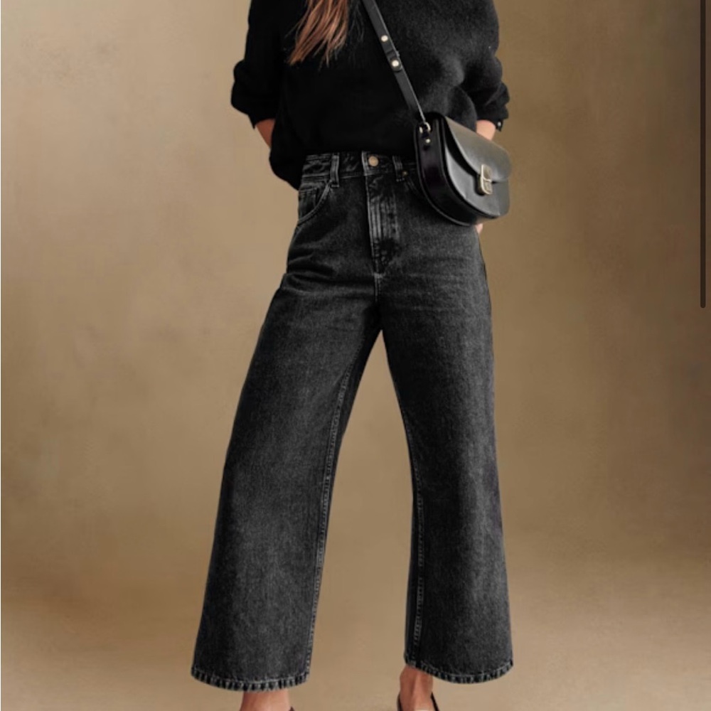 Sezane Le Crop denim middle grey